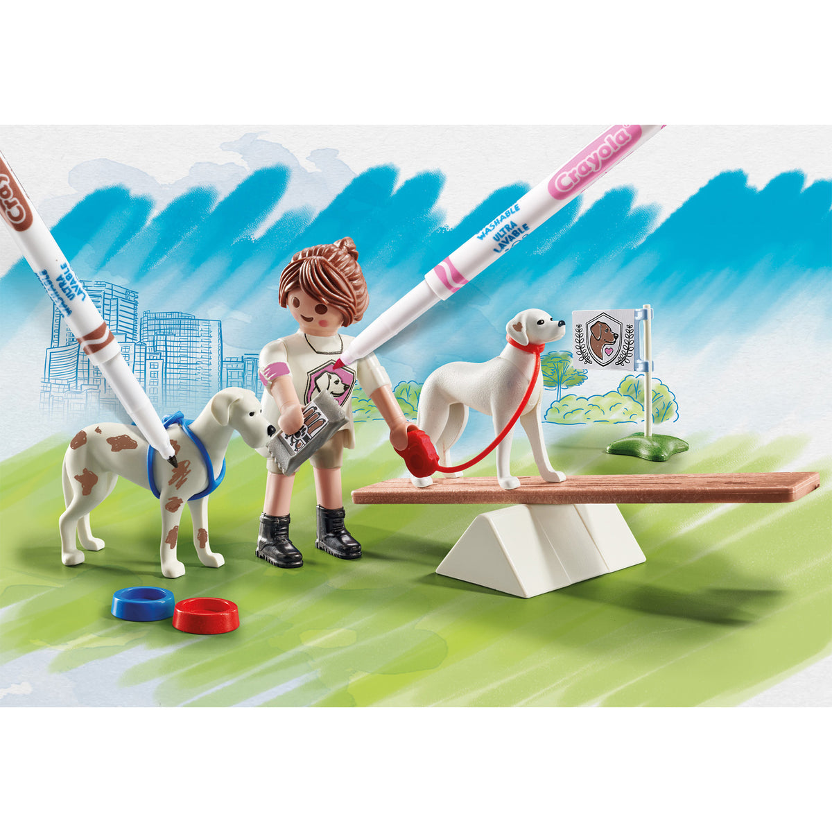 Playmobil Crayola Dogs training