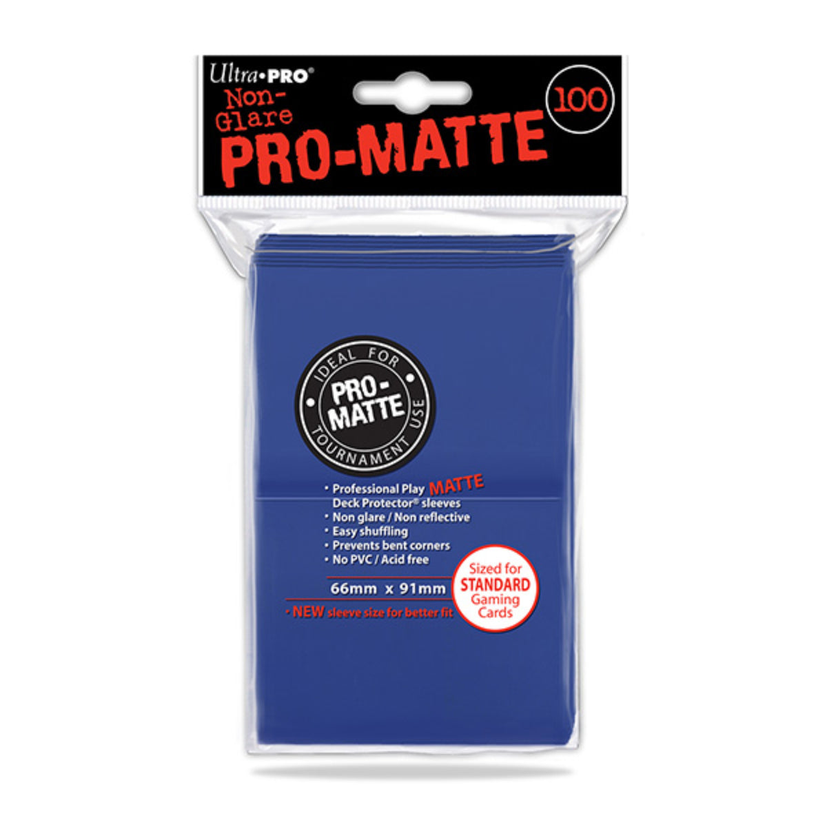 Ultra Pro Deck Sleeves - Pro Mate Non Glare - Blue - 100 pack
