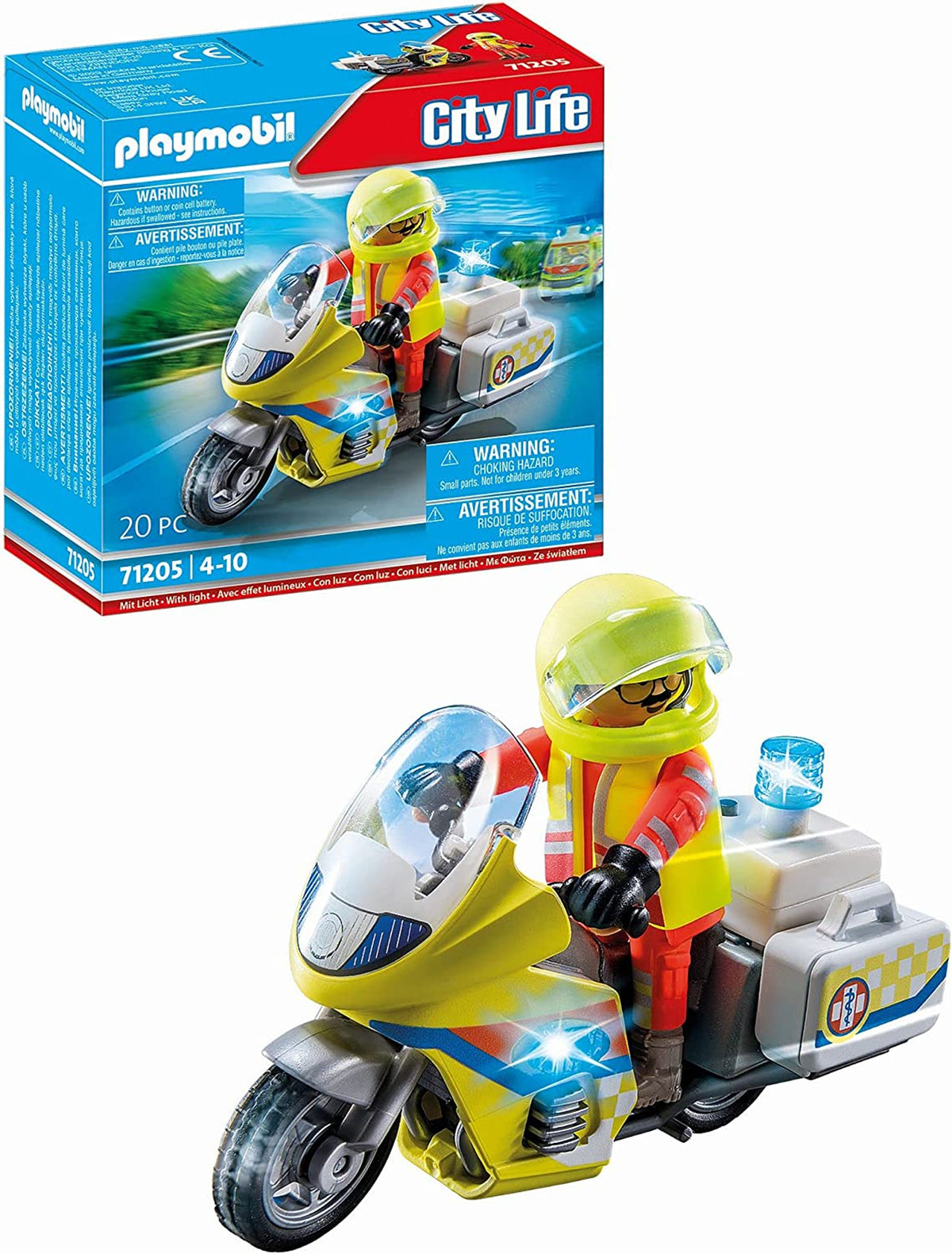 Playmobil Rescue Motorcycle with Flashing Light