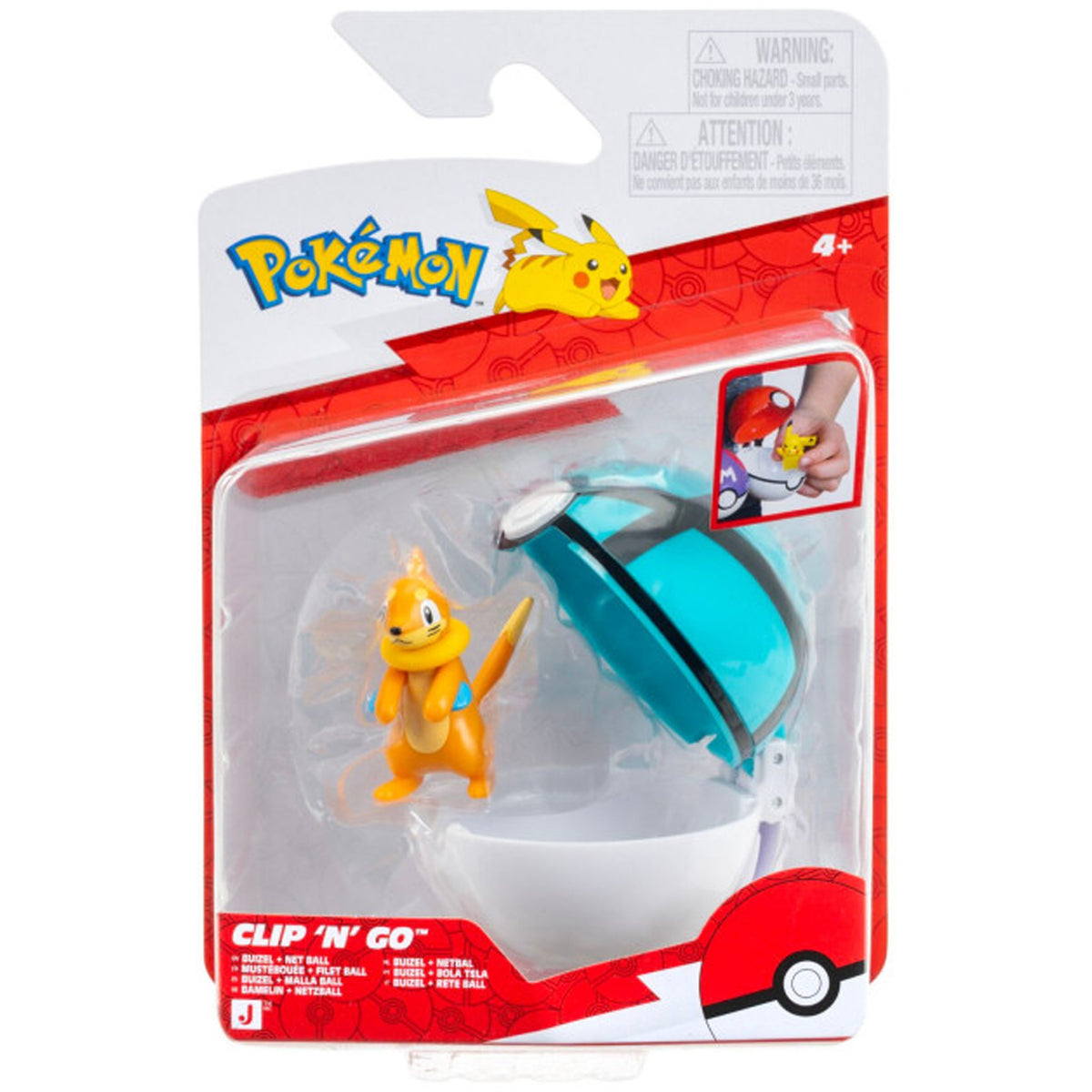 Pokemon Clip And Go Buizel with Net Ball
