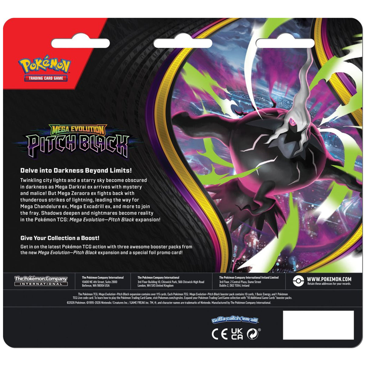 Pokemon TCG Pitch Black Three Booster Blister