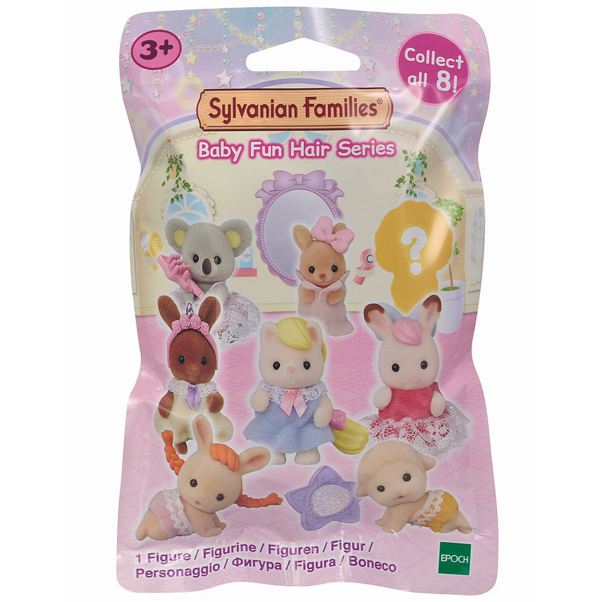 Sylvanian Families Baby Fun Hair - Chocolate Rabbit baby with Ponytail Wig