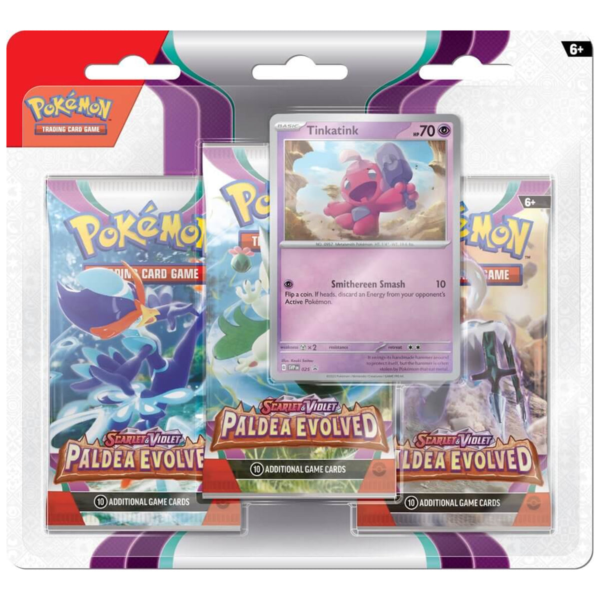 Pokemon TCG Scarlet & Violet 2 Paldea Evolved - Tinkatink Three Booster Blister