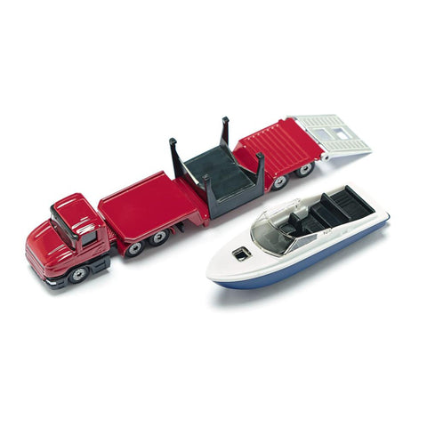 Siku Scania Low Loader with Speed Boat-SKU1613-Animal Kingdoms Toy Store