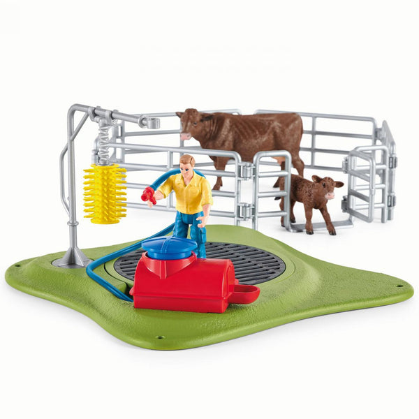 Schleich Happy Cow Wash-42529-Animal Kingdoms Toy Store