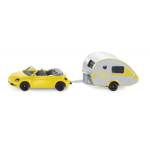 Siku VW Beetle Convertible with Caravan-SKU1629-Animal Kingdoms Toy Store