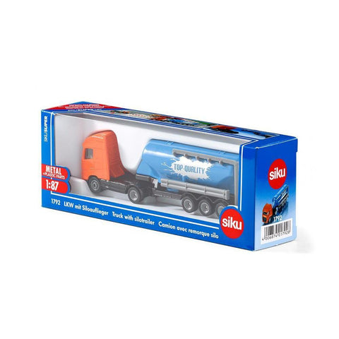Siku 1:87 Truck with Silo Trailer-SKU1792-Animal Kingdoms Toy Store