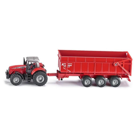 Siku 1:87 Massey Ferguson 8480 with Trailer-SKU1844-Animal Kingdoms Toy Store