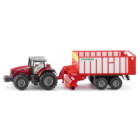 Siku 1:50 Massey Ferguson 8590 with Pottinger-SKU1987-Animal Kingdoms Toy Store