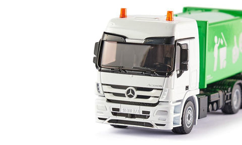 Siku 1:50 Mercedes Rubbish Truck with Skip-SKU2938-Animal Kingdoms Toy Store