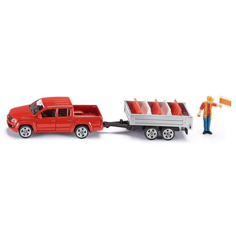 Siku 1:55 VW Amarok Pick-Up with Trailer-SKU3543-Animal Kingdoms Toy Store