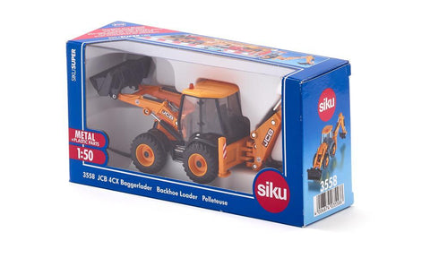 Siku 1:50 JCB 4CX Backhoe Loader-SKU3558-Animal Kingdoms Toy Store
