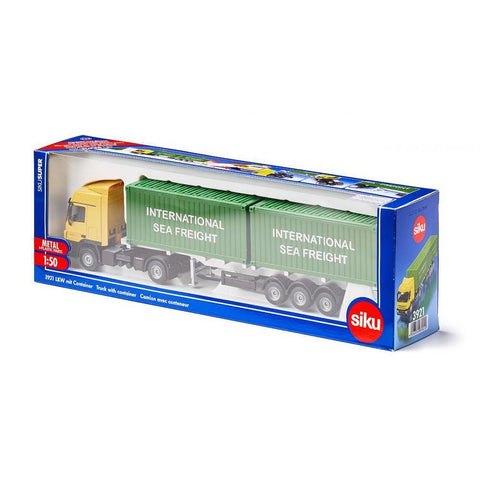 Siku 1:50 Mercedes Actros with 2 Containers-SKU3921-Animal Kingdoms Toy Store