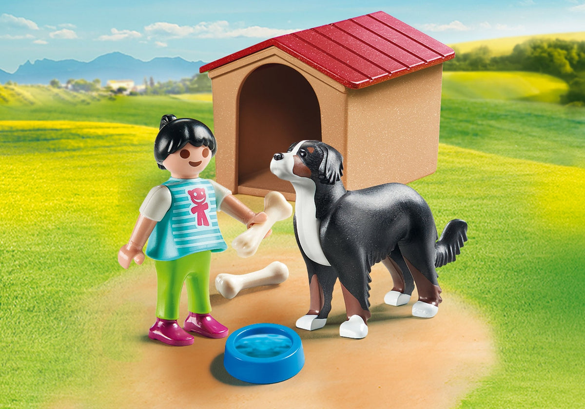 Playmobil Country Dog With Kennel-70136-Animal Kingdoms Toy Store