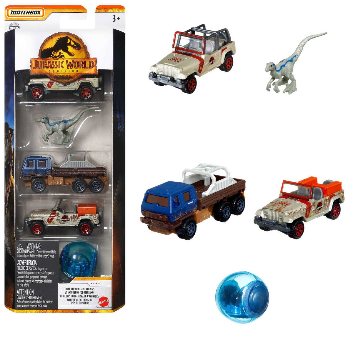 Jurassic World Matchbox 1:64 Scale Pack – Animal Kingdoms Toy