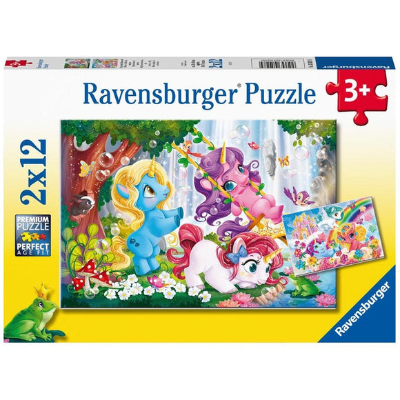 Ravensburger Puzzle Unicorns at Play 2x12 pc-RB05028-4-Animal Kingdoms Toy Store