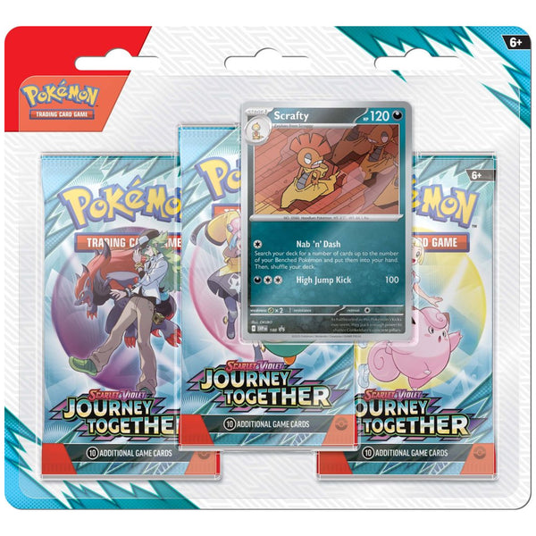 Pokemon TCG Scarlet & Violet Journey Together Three Booster Blister - Scrafty