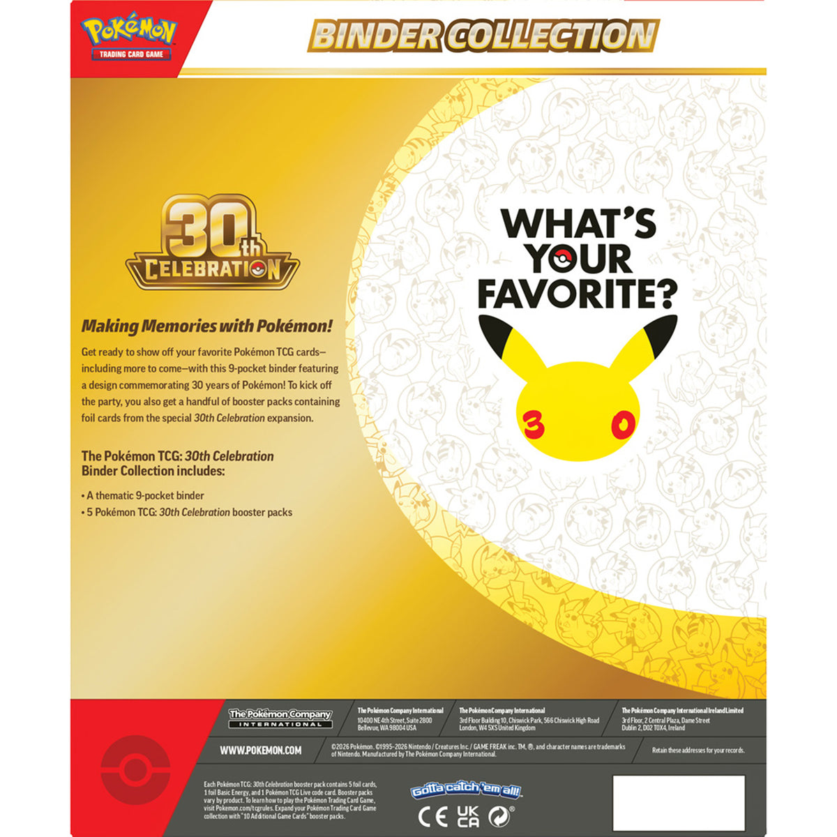 Pokemon TCG 30th Celebration Binder Collection