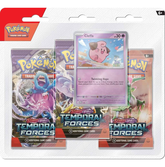 Pokemon TCG Scarlet & Violet 5 Temporal Forces - Cleffa - Three Booster Blister
