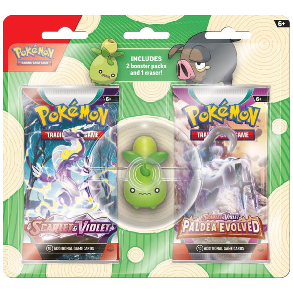 Pokemon TCG Eraser and booster blister pack - Smoliv