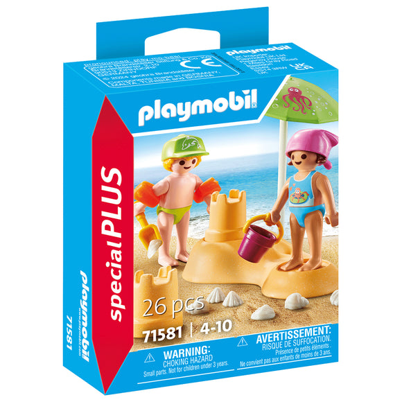 Playmobil Kids with sand castle