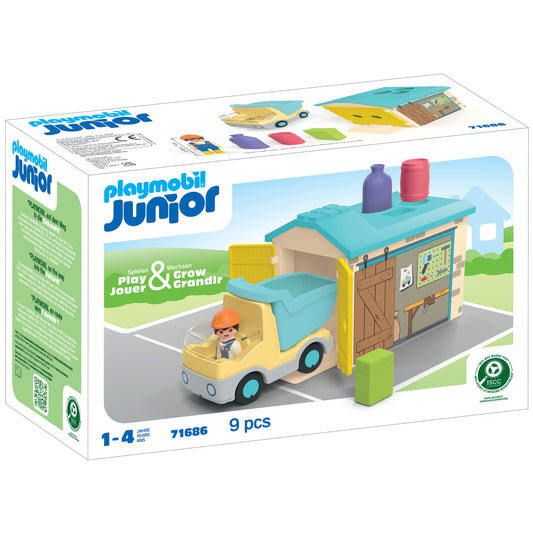 Playmobil JUNIOR: Construction Truck with Garage