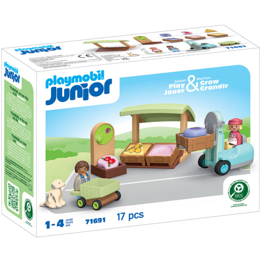 Playmobil JUNIOR: Organic Market Stall & Forklift