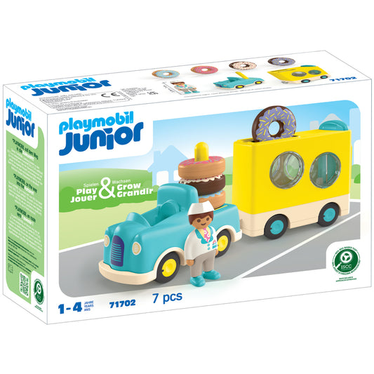 Playmobil JUNIOR: Crazy Donut Truck with Stacking and Sorting Feature