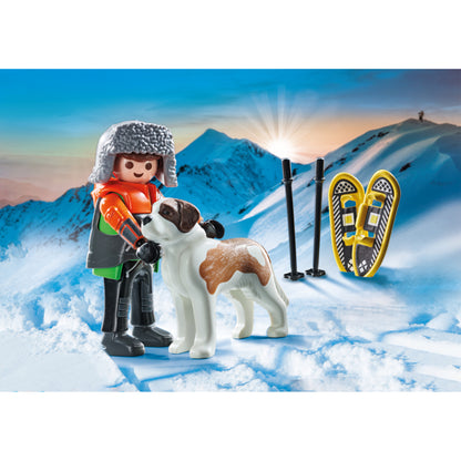 Playmobil Hiker with Saint Bernard