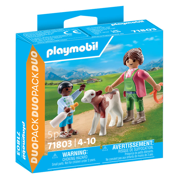 Playmobil Farmer with Calf
