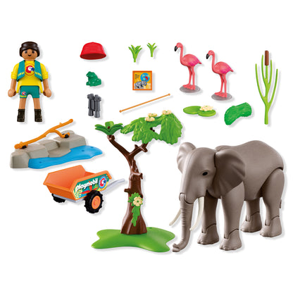 Playmobil Elephant with Zookeeper