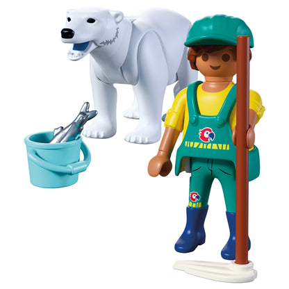 Playmobil Zoo Polar Bear and Zookeeper