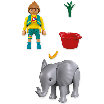 Playmobil Zoo Baby Elephant and Zookeeper