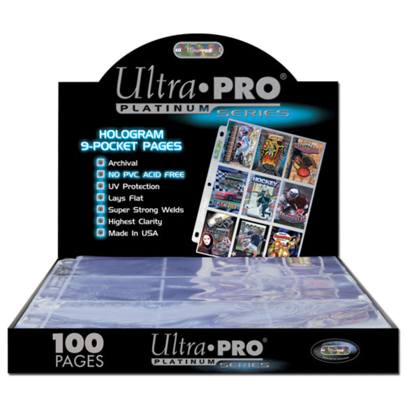 Ultra Pro 9 Pocket Platinum Page - 3-hole punched (100 pages)