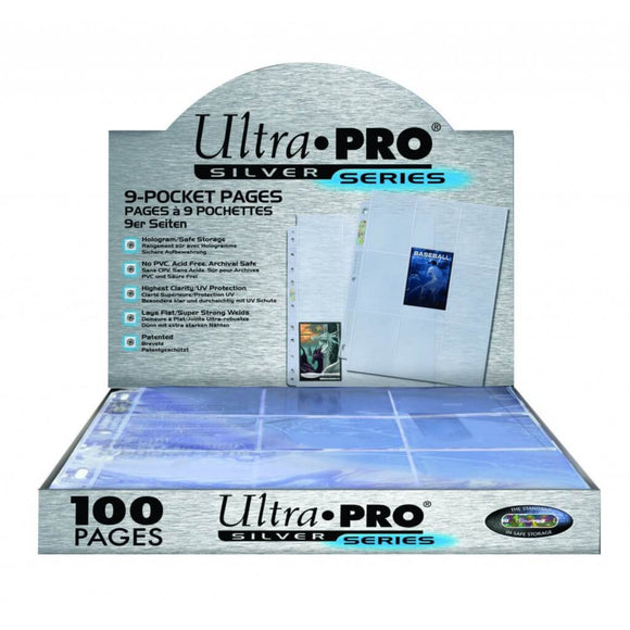 Ultra Pro 9 Pocket Silver Series Page - 3-hole punched (100 pages)