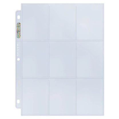 Ultra Pro 9 Pocket Silver Series Page - 3-hole punched (100 pages)