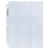 Ultra Pro 9 Pocket Silver Series Page - 3-hole punched (single page)