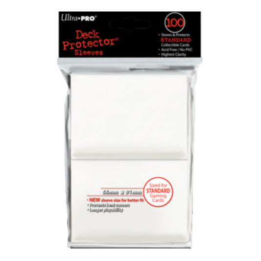 Ultra Pro Deck Sleeves - Standard - White - 100 pack