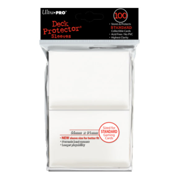 Ultra Pro Deck Sleeves - Standard - White - 100 pack