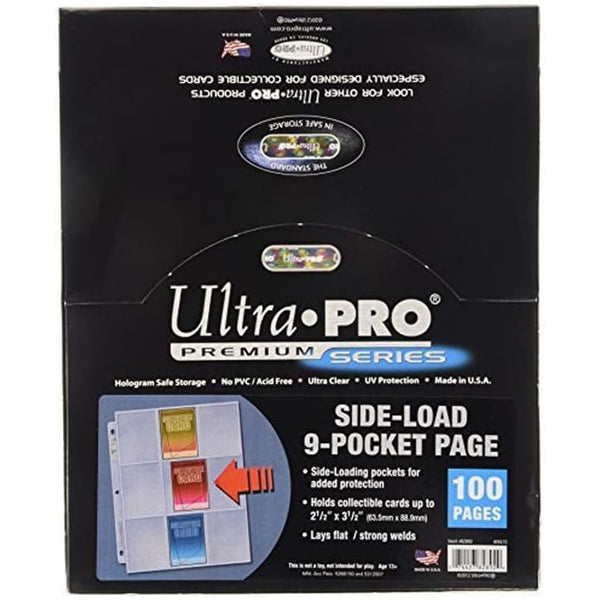 Ultra Pro 9 Pocket Platinum Page - Side Load - 3-hole punched (100 Pages)
