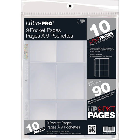 Ultra Pro 9 Pocket Page - 3-hole punched (10 pages)