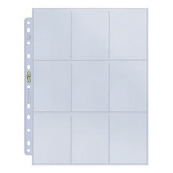 Ultra Pro 9 Pocket Platinum Page - 11-hole punched (single page)
