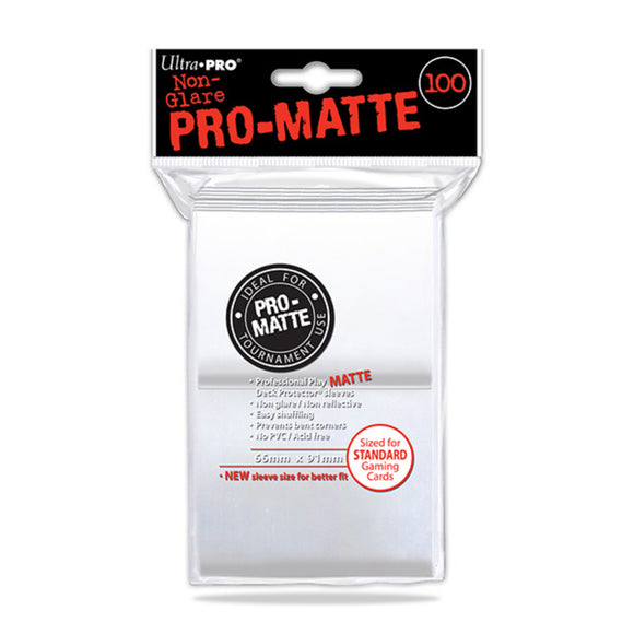 Ultra Pro Deck Sleeves - Pro Mate Non Glare - White - 100 pack