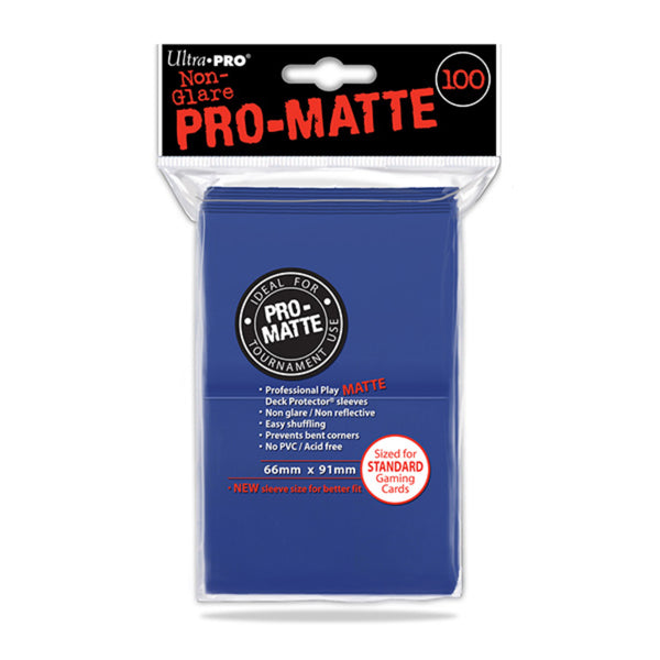 Ultra Pro Deck Sleeves - Pro Mate Non Glare - Blue - 100 pack