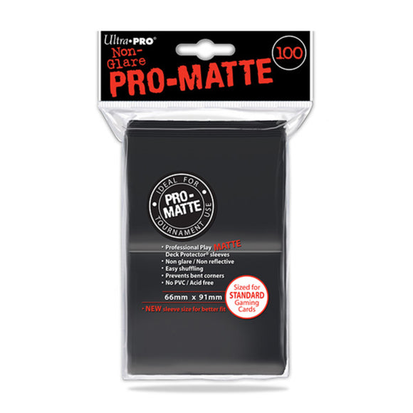 Ultra Pro Deck Sleeves - Pro Mate Non Glare - Black - 100 pack