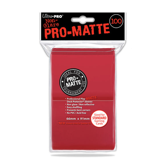 Ultra Pro Deck Sleeves - Pro Mate Non Glare - Red - 100 pack
