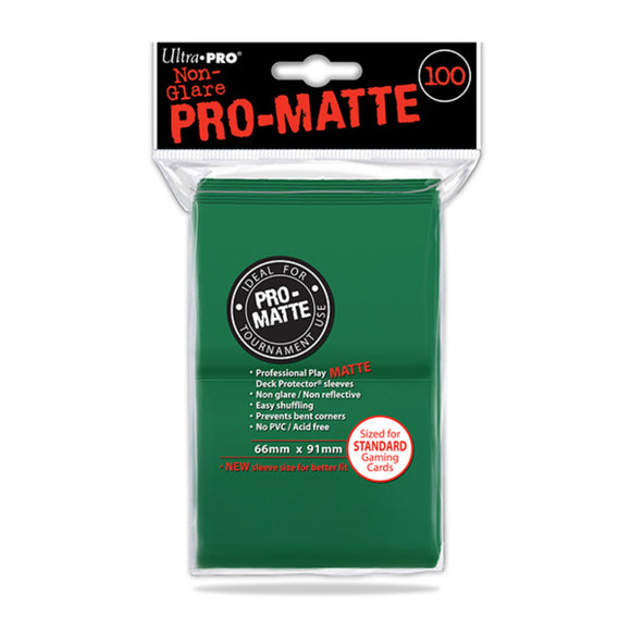 Ultra Pro Deck Sleeves - Pro Mate Non Glare - Green - 100 pack