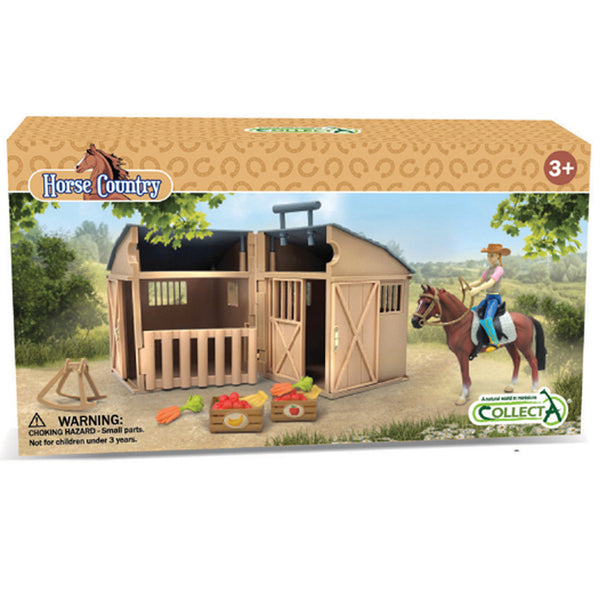 CollectA Stable Playset with Rider, Horses and Accessories