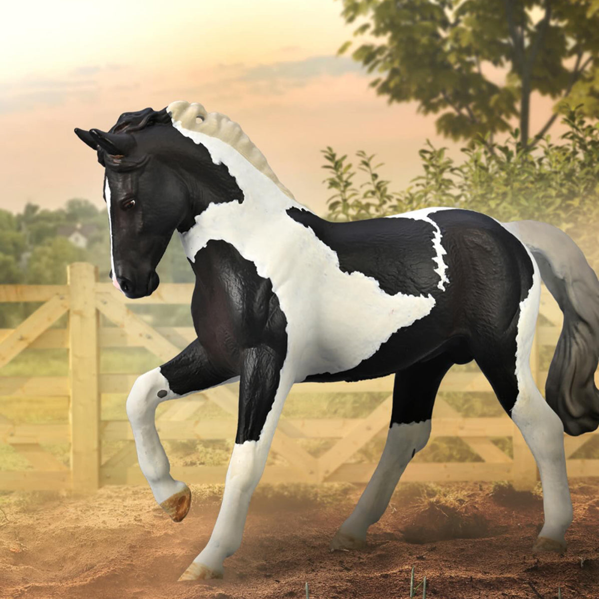 CollectA Warmblood Stallion - Black Tobiano