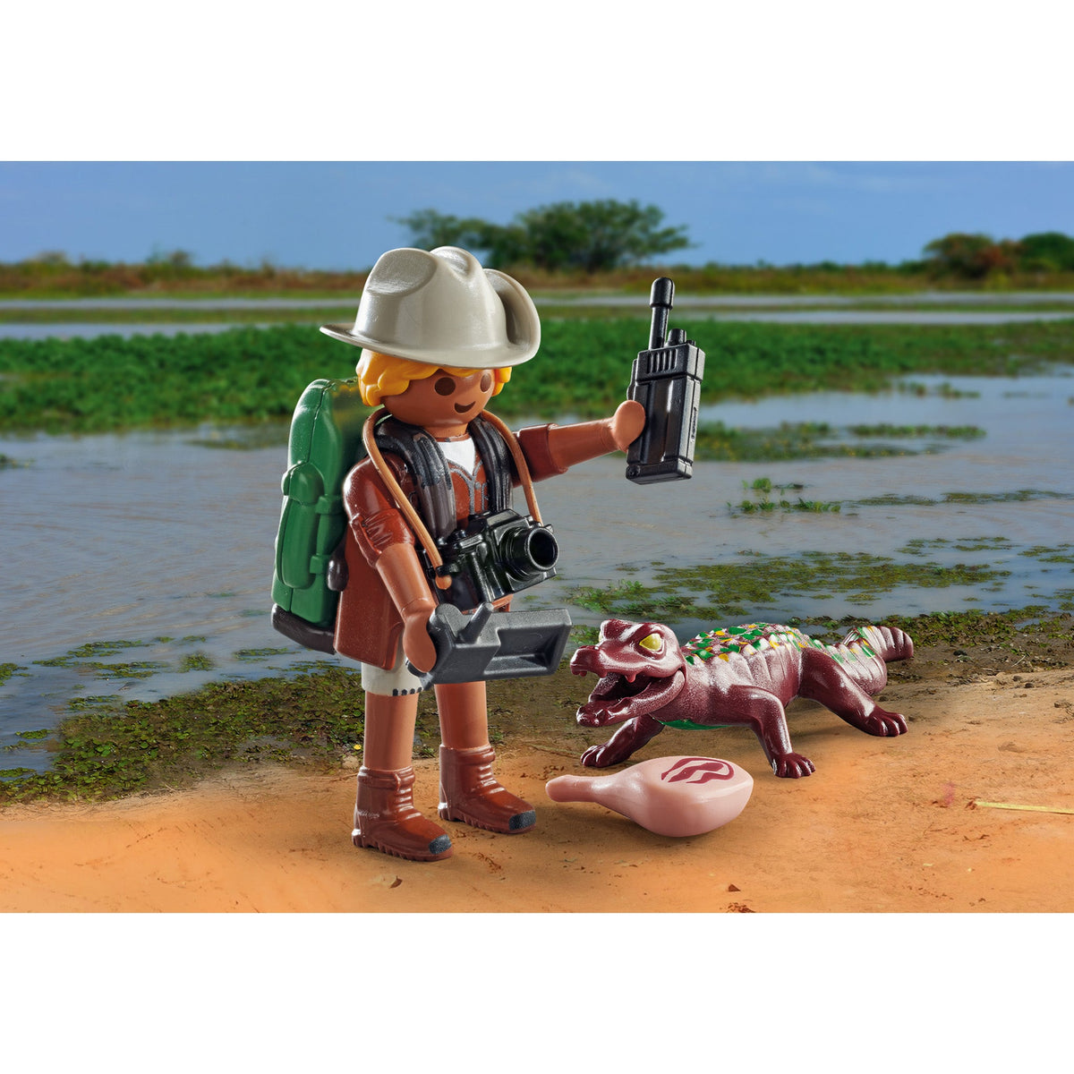 Set PLAYMOBIL Vintage Safari 3364 (1985) - Explorateur, Chimpanzés, Jeep - Occasion